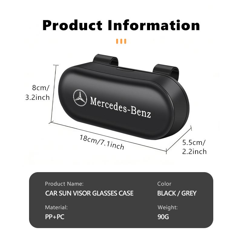 Car Visor Sunglasses Glasses Case Glasses Holder Clip Box For Benz AMG CLA CLS C180 C200 W204 W205 Exclusive A C E R V Class WH1