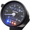 Motorcycle Mechanical Speedometer Black Body/Black Panel/White LED 60 140km/h Display with Indicator 15626