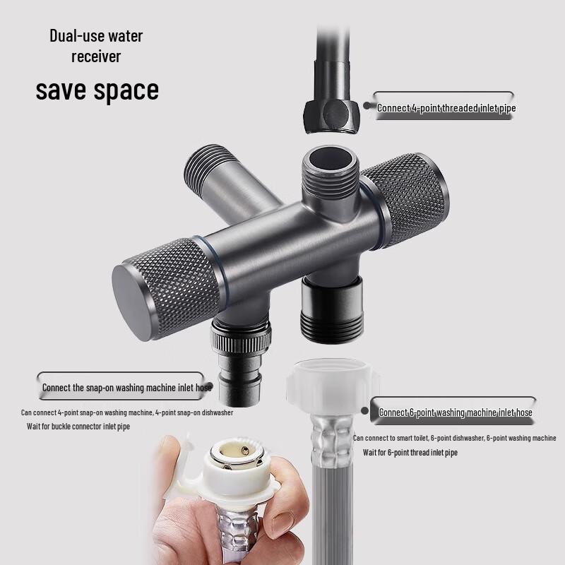 Gunmetal Grey Multi-Outlet Toilet Angle Valve