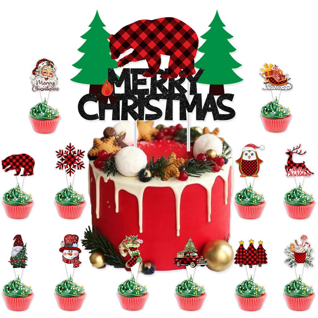 Christmas Decoration Snowflake Elk Plaid Letter Flag Spiral Balloon Set Customization
