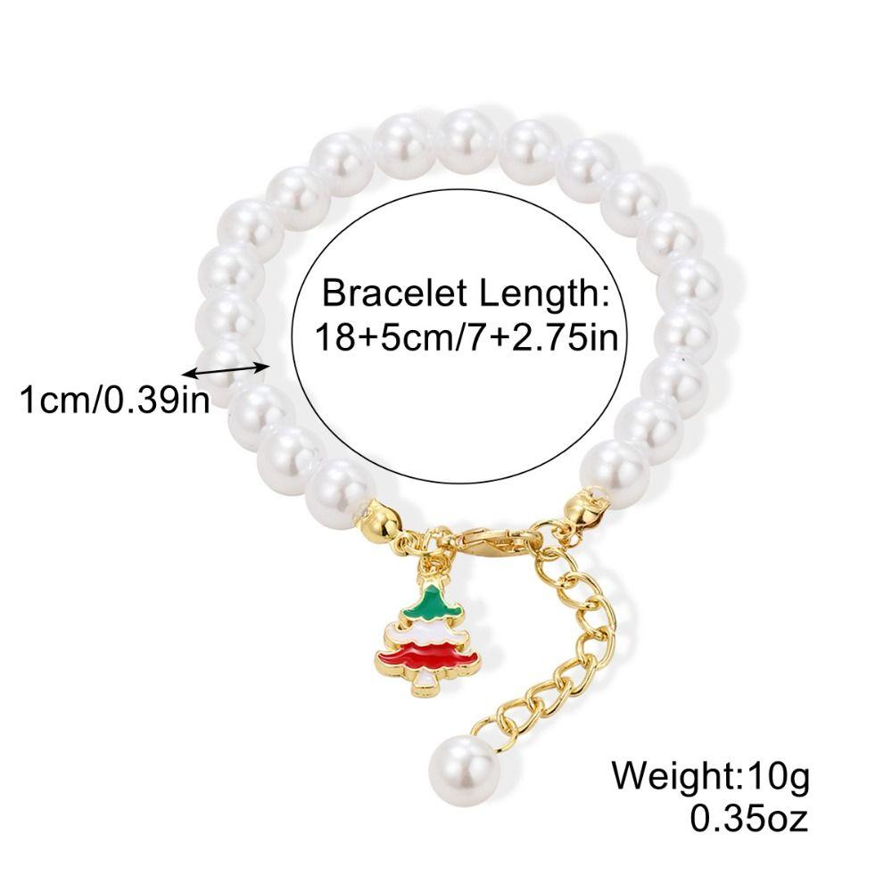 Cartoon Double Layer Christmas Necklace Santa Christmas Tree Rice Beaded Chain Jewelry Accessories Gingerbread Man