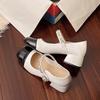Туфли-лодочки женские 2025 весна новые универсальные сочетающиеся по цвету с круглым носком Мэри Джейн повседневная мода толстый каблук женская обувь тренд
