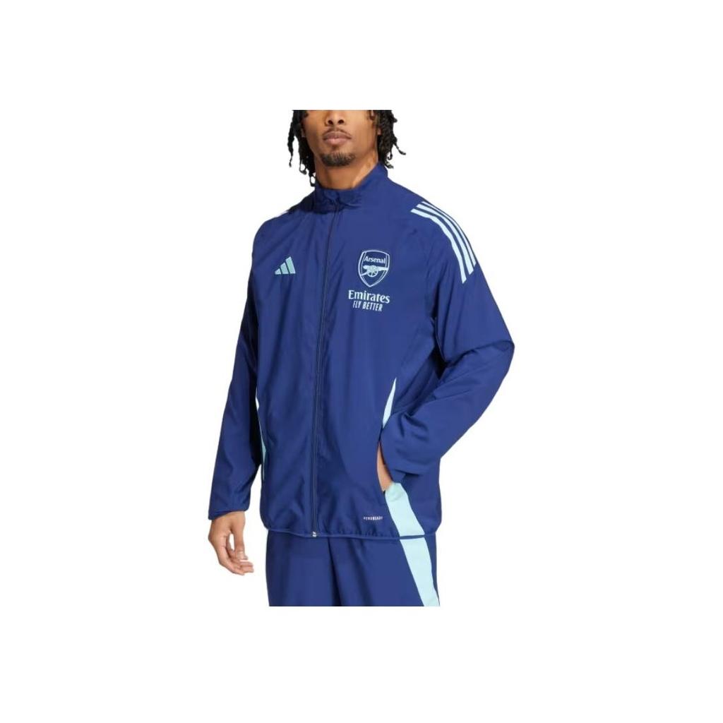 Adidas Arsenal SS24 Outdoor Casual Zip Jacket With Brand Logo Print Men Jacket Night-Sky-Blue IT2225