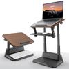 SAIJI Standing Laptop Stand for Stable Laptop Riser with Foldable Mouse 4 Height Adjustable Positions Up To Improves MacBook Fits Inch Walnut Desks,