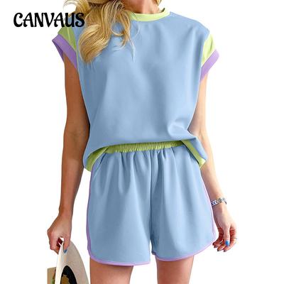 Плюс размер, летний женский топ с коротким рукавом, шорты, костюм, модный свободный пуловер, повседневный костюм с круглым вырезом