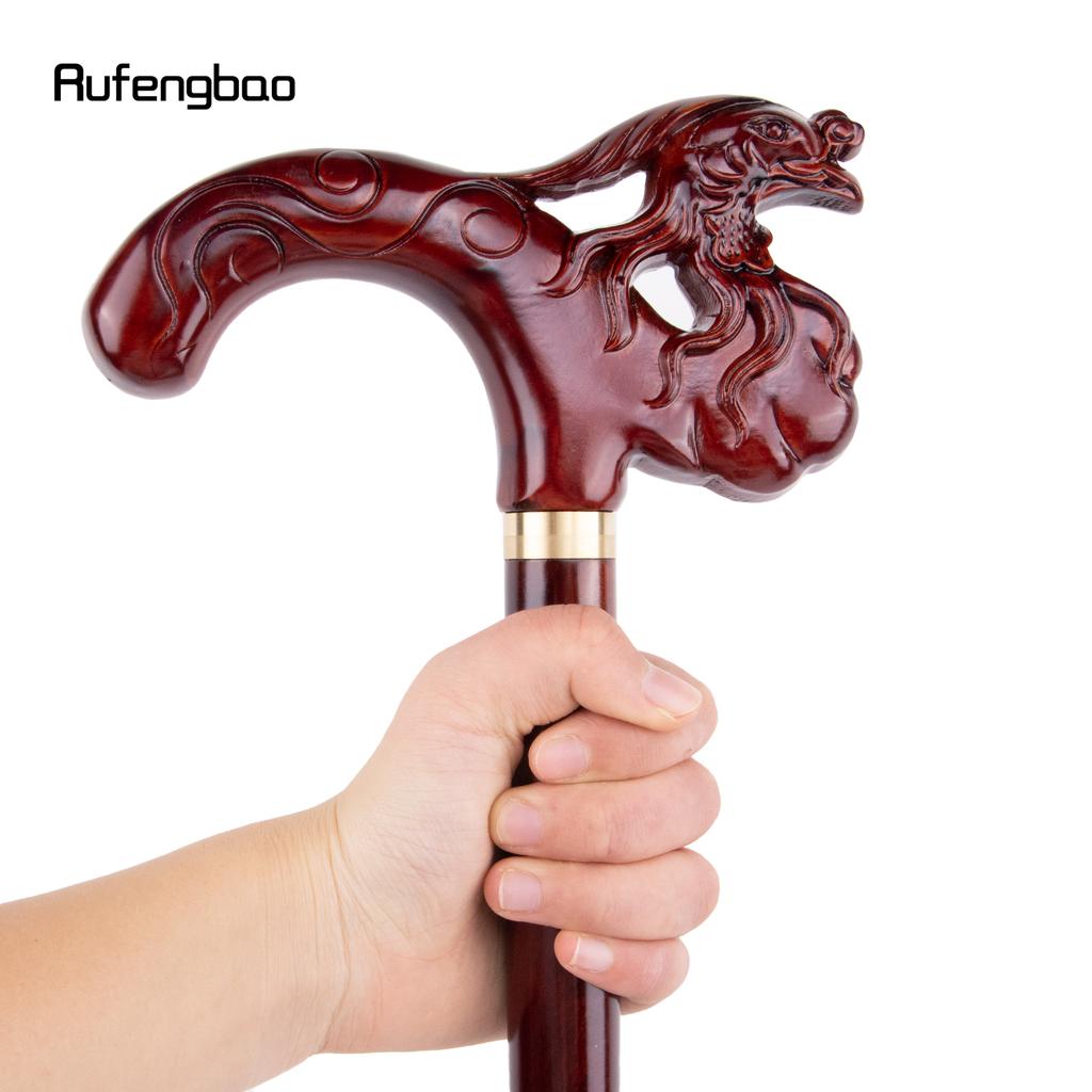 Коричневый Феникс Деревянная Односуставная Модная Трость Декоративная Косплей Палка Хэллоуин Булава Костыль Жезл Посох 97см