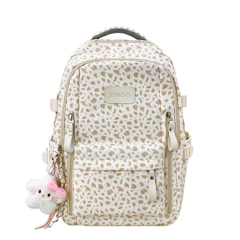 Cow Leopard Print Backpack Junior Senior High School Student Schoolbag Female Campus Backpack