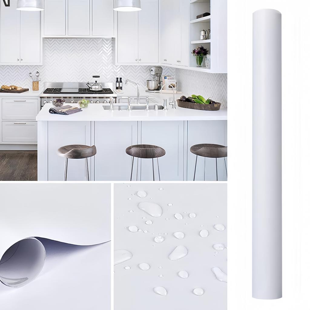 Wallpaper Sticker White Wall Decor Ceramic Tile Wall Stickers Autohesion Home Decor Items Oil and Dirt Prevention Kitchen