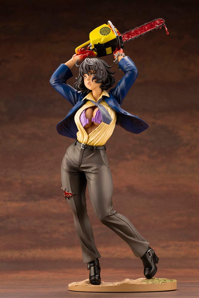 Kotobukiya Техасская резня бензопилой УЖАС Bishoujo Кожаное лицо ТАНЕЦ С БЕНЗОПИЛОЙ Масштаб ПВХ Раскрашенная Полная фигурка SV271 1/7