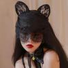 Costume Masks Women Eyewear Lace Hair Hoop Sexy Thin Veils Design Cat Ear Pure Color Girls Headband for Party