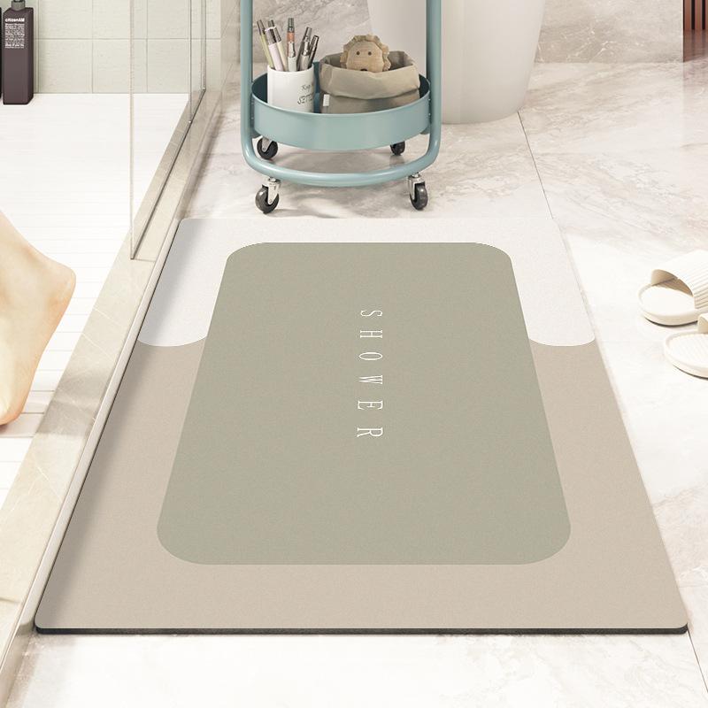 Впитывающий коврик для туалетной двери, нескользящий коврик, быстросохнущий, мягкий, диатомовый, грязевой, туалетный коврик для ванной комнаты, овальный