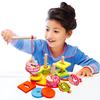Wooden Magnetic Blocks Geometric Stacking Fishing Game Learning Toys For Children Baby Boys Girls