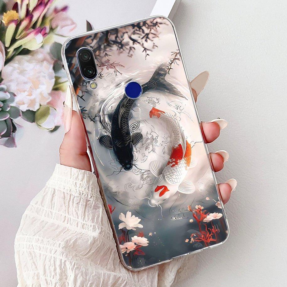 Для чехла Xiaomi Redmi 7 7A Чехол Роскошный Расписной Мягкий Прозрачный Силикон ТПУ Ударопрочный Чехол Для Xiaomi Redmi Note 7 Pro Note7 Coque