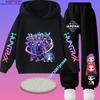 2026 Girls' Casual Top and Boy's Hooded Jacket Set. Boys' Sports Shirt with Cartoon Print. Autumn/Winter Long-sleeved Pants.