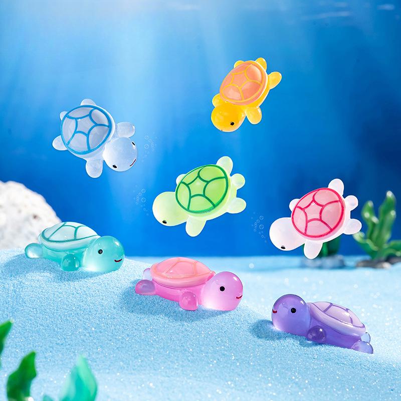 Микропейзаж мультяшный милый светящийся в темноте большой черепаха украшение своими руками слепой мешок черепаха аксессуары стол смоляная безделушка