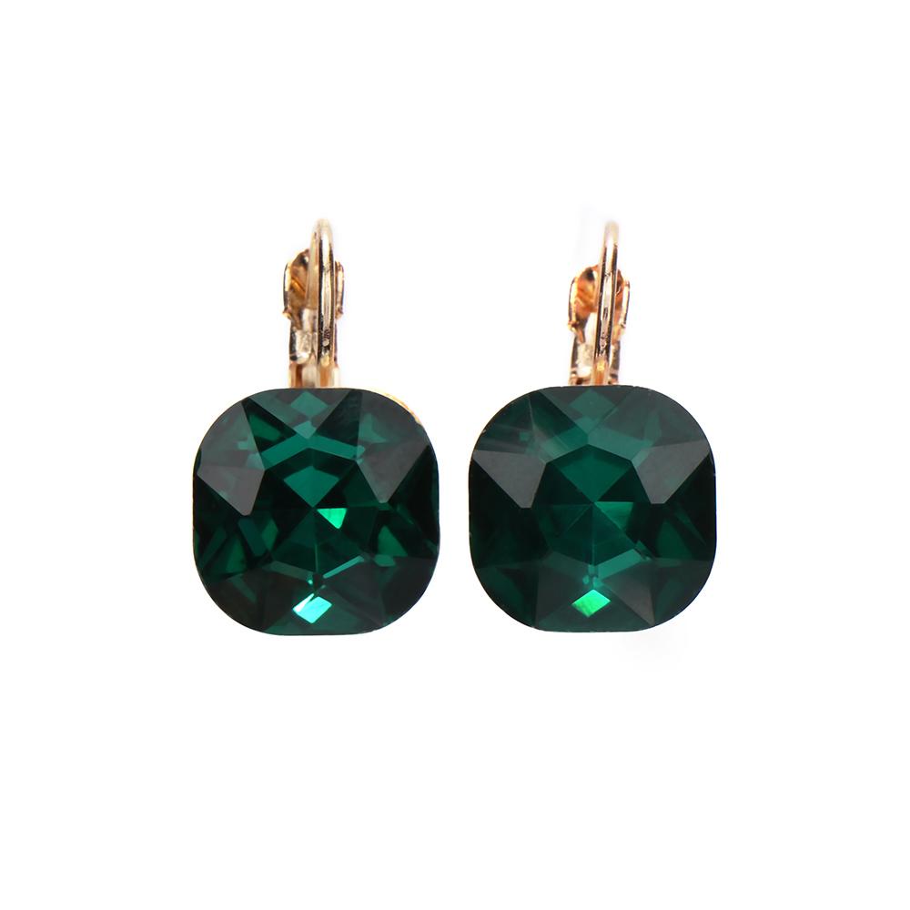 Стиль Квадратные Хрустальные Стразы Женские 6 Цветов Серьги-капли Свадебные Украшения Пусеты Мода