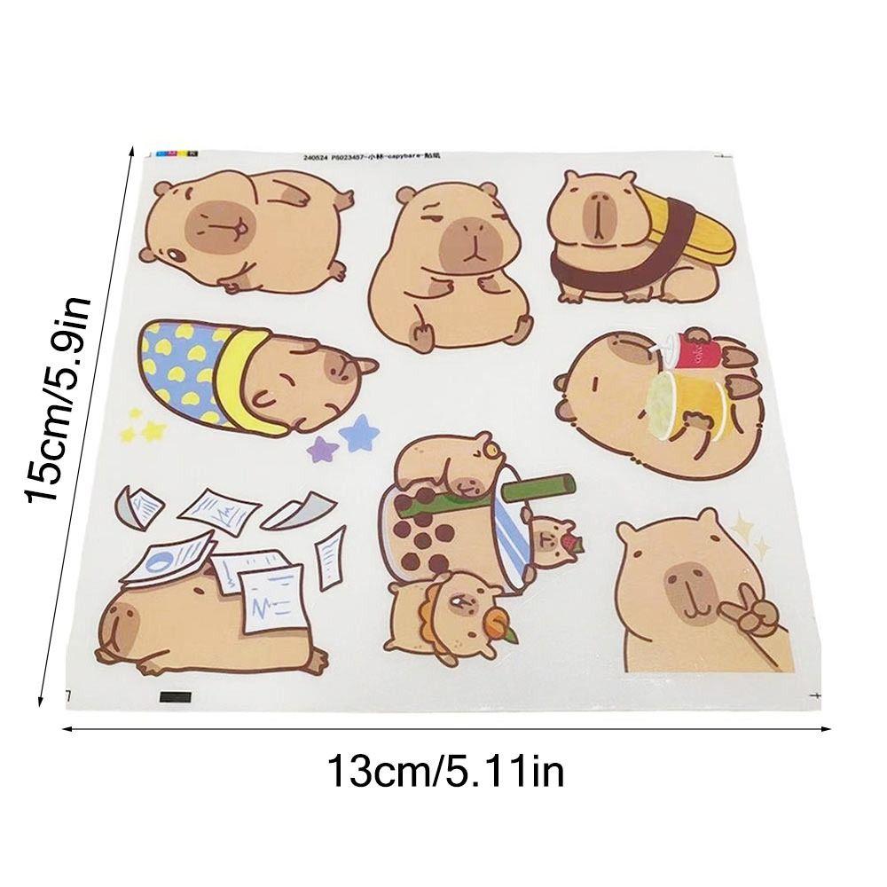 4Pcs/bag Cartoon Capybara Sticker Stationery DIY Decorative Stickers  Children