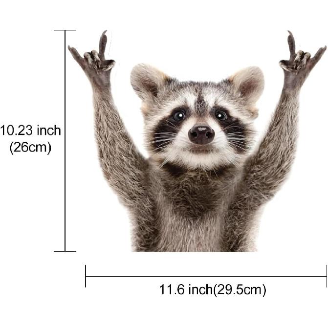 Raccoon Pattern Car Side Window Decal Vinyl Stickers Perforated Funny Car Window Decal Left and Right Side Window Cling, 11.61'' X 10.24''