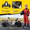24V Electric Go Kart, Drift Kart with Adjustable Seat, Slow Start, 5-Point Harness, Music, for 6-12 Years, White