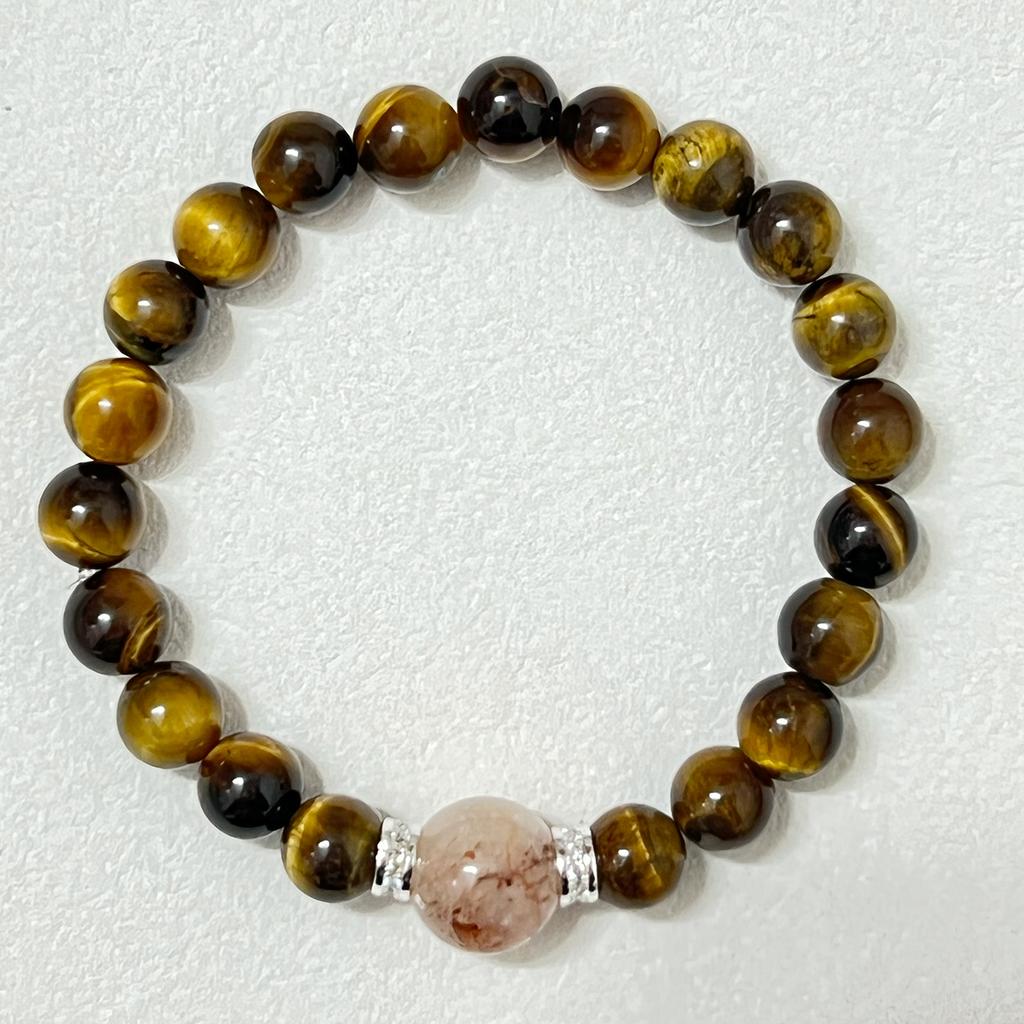 Tiger Eye Stone Beaded Bracelets for Women 8mm Round Beads Semi-Precious Gemstones Bangle DIY Jewelry Gifts