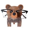 Wooden Animal Eyeglass Holder Hand-Carved Tabletop Glasses Holder Animal Eyeglass Organizer for Home Office School Desk