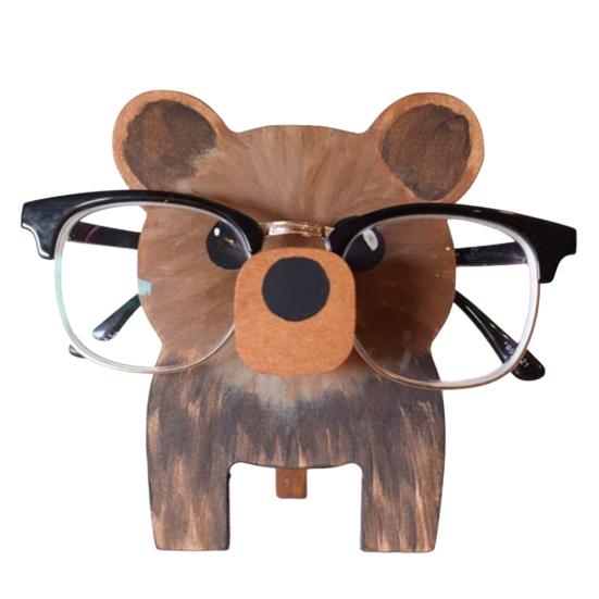 Деревянный держатель для очков в виде животного, резной держатель для очков на столешницу, органайзер для очков в виде животного для домашнего офиса, школьной парты