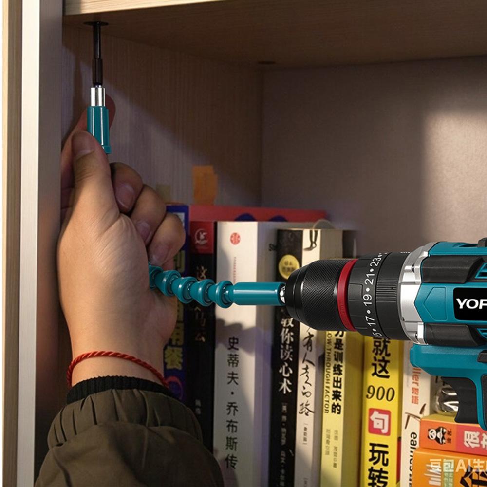 Yofidra 3-в-1 Электрический ударный шуруповерт 25+3 крутящий момент Ручной беспроводной ударный шуруповерт Электроинструмент для деревообработки Для аккумулятора Makita 21V Штифт