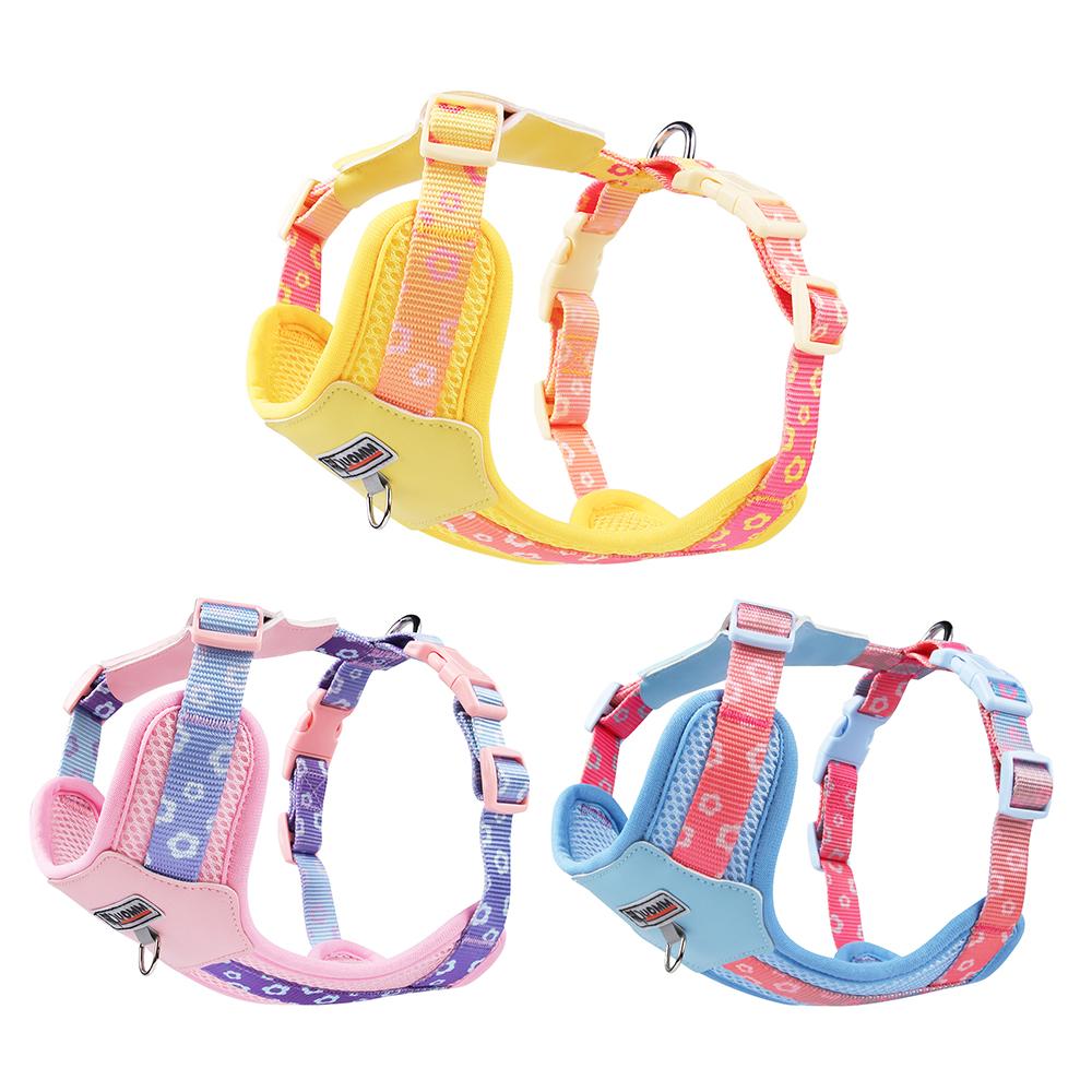 Spring Mesh Leather Breathable Cat Small Dog Harness Vest and Leash