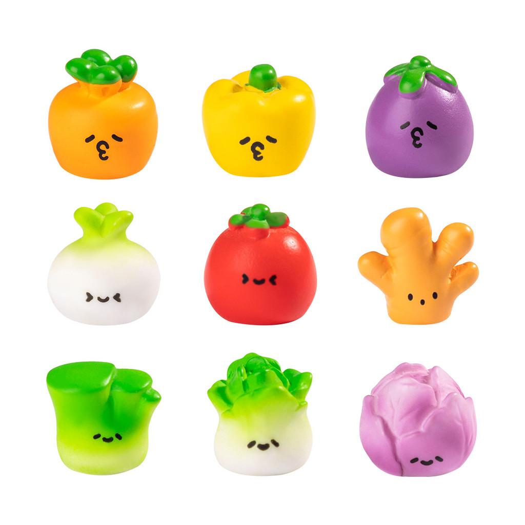 11Pcs Mini Cartoon Vegetable Doll Miniatures Resin Ornaments Fairy Garden Decoration Moss Terrarium Micro Landscape