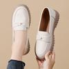 New Summer Loafers for Women In Genuine Leather Shoes for Women In Summer Korean Style Versatile One-legged Beanie Shoes