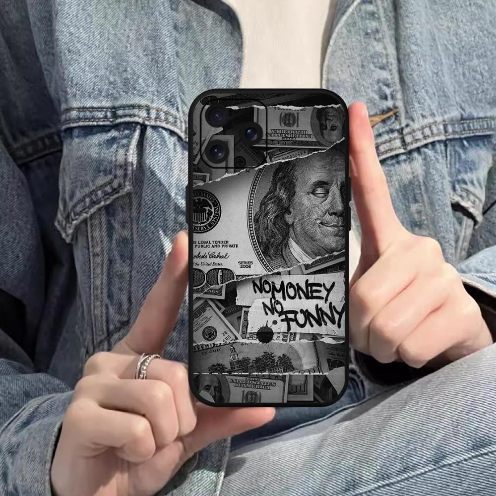 Роскошный забавный чехол для телефона в виде доллара США для Samsung S20 S21 S22 S23 S24 Note 20 4G 5G Plus Ultra Black Soft Shell