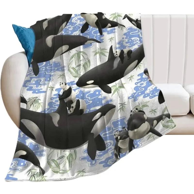 Killer Whale Orca Throw Blanket Ultra Soft Blanket Warm Thin Blanket for Home Bed Couch Blankets Bedspreads for Adults Children