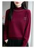 Осенне-зимний вязаный свитер с полувысоким воротом и стразами для женщин