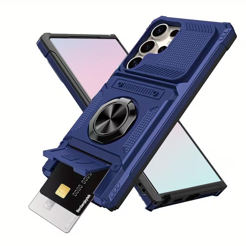 Чехол для телефона For Samsung Galaxy S26 S25 S24 S23 Ultra Plus FE A56 A55 A36 A26 A35 A17 A16 A15 с магнитным кольцом, подставкой, кошельком