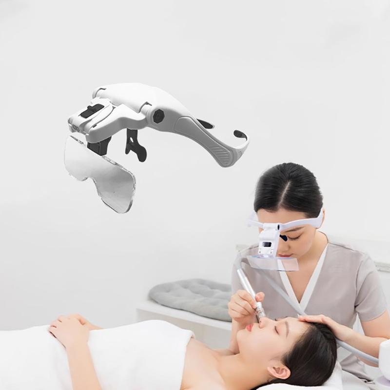 5 Lens Adjustable Magnifier Eyelash Extension Magnifying Glasses Led Light Lamp Grafting Repair Tattoo Individual Lashes