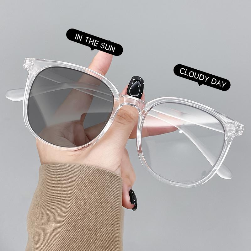 Vintage Square Photochromic Sunglasses for Men Women UV400 Retro Oversized Sun Glasses Fashion Accessories