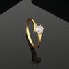 Women's Gold Plated Finger Ring with Solitaire CZ