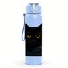 1PC Black Cat Denim Pocket Hidden 750ml Color Plastic Sports Water Bottle Leakproof Flip Straw Lid Suitable for Sports Office Home Use