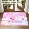 Crystal Velvet Square Rug Custom NameKirby Pattern Non Slip Home Floor Decor Rug