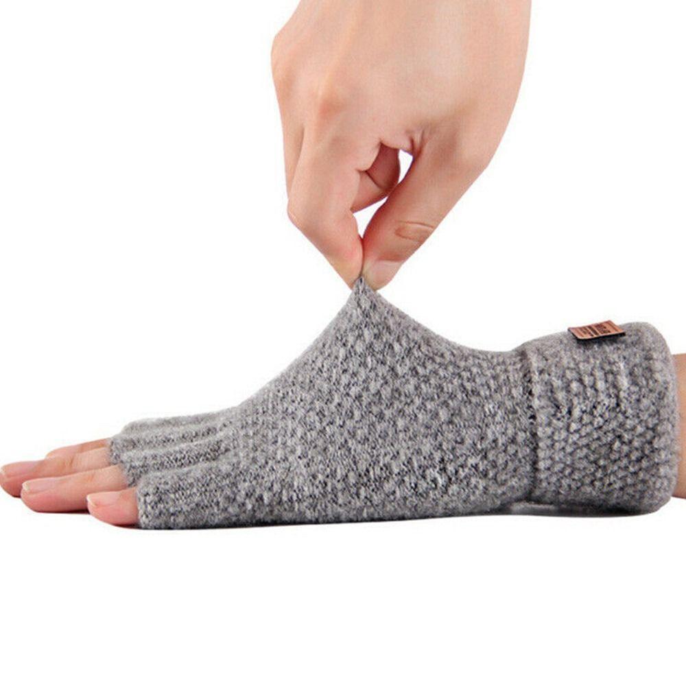 For Female Outdoors Half-finger Gloves Fingerless Mittens Warm Hand Accessories Knitted Gloves