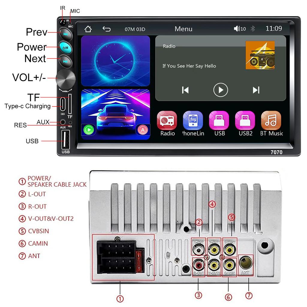 Carplay автомобильное радио 2din сенсорный экран автомобильный стерео Mp5-плеер с Bluetooth Mirrorlink USB 2 Din авторадио для универсального