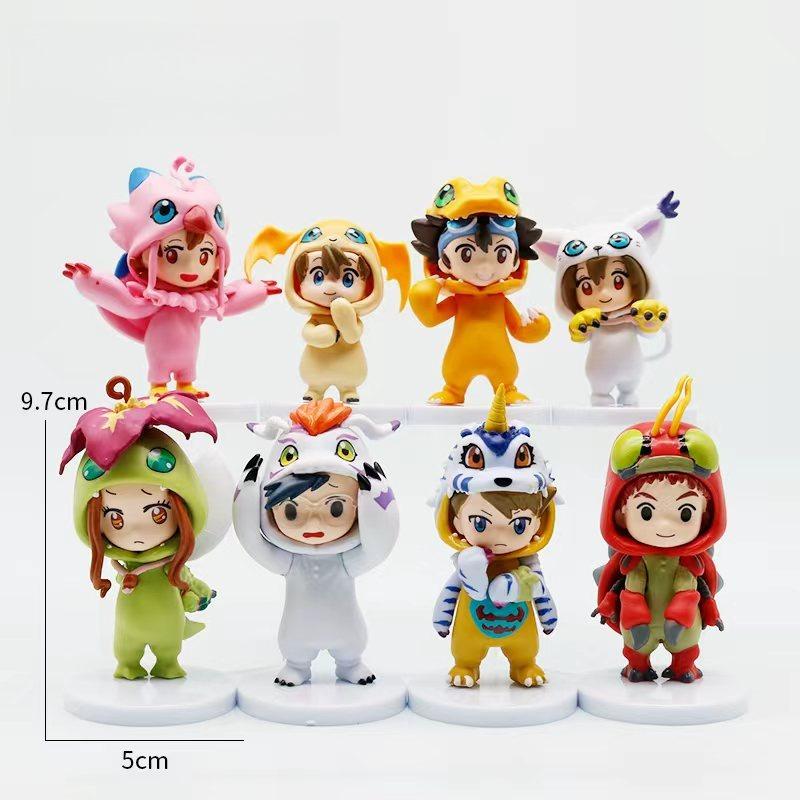 8 шт. Digimon Adventure Tailmon Gomamon Patamon Gabumon Tentomon Palmon Piyomon Agumon Аниме Модель Игрушки Подарки