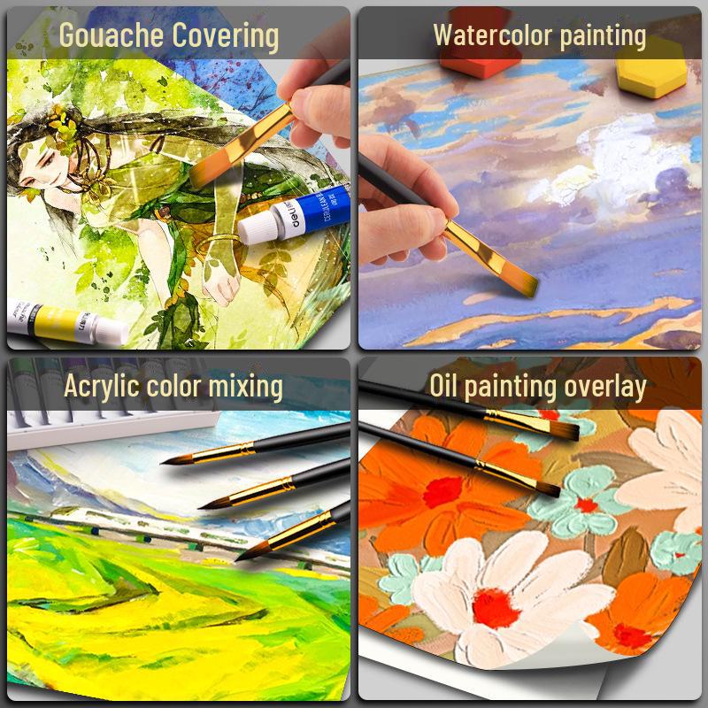 Набор нейлоновых кистей для рисования гуашью и акварелью для студентов-художников для акриловой и масляной живописи