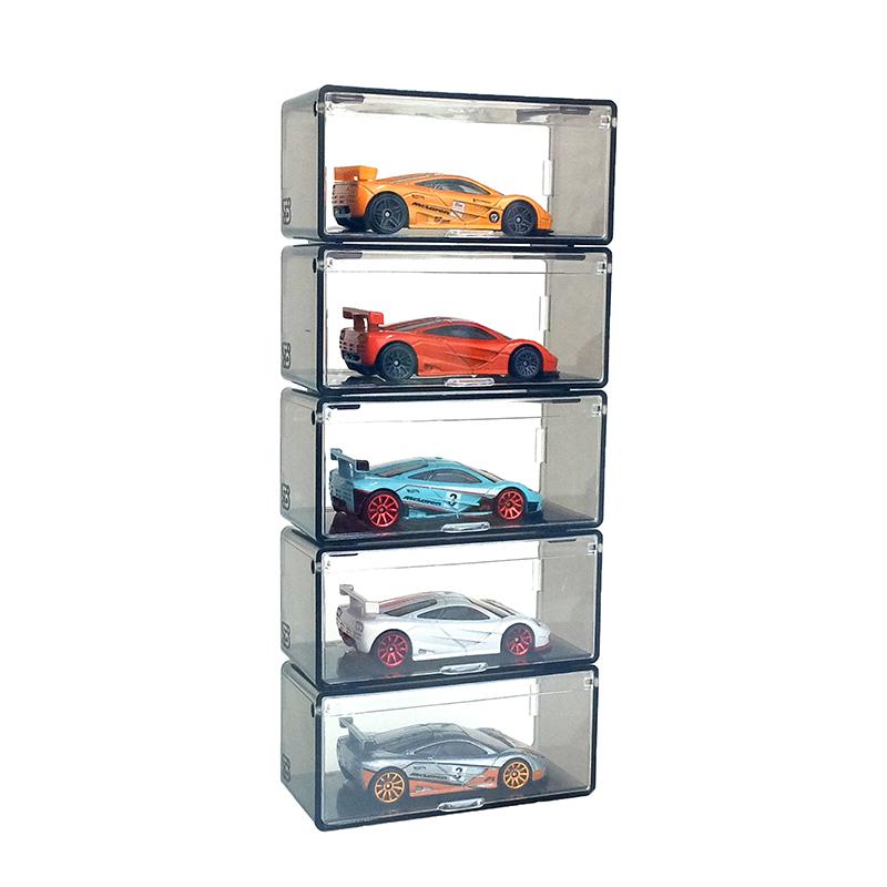 1 шт. прозрачный пылезащитный штабелируемый ящик для хранения без автомобиля литая модель автомобиля дисплей коробка детский литой ящик для хранения модели автомобиля