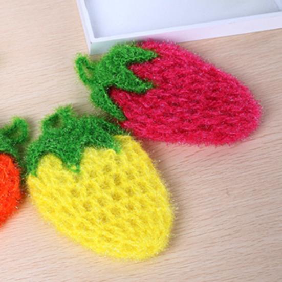 Креативная салфетка для уборки в форме клубники, обильная пена, абсорбирующая микрофибра, салфетка для мытья, кухонные аксессуары