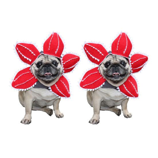 Страшная шляпа для собаки-цветка, регулируемая повязка на голову с цветком, для кошек и собак, шляпа с цветком с зубчатыми краями