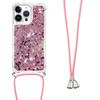 For iPhone 16 Pro Max TPU Case Quicksand Design Phone Cover with Lanyard