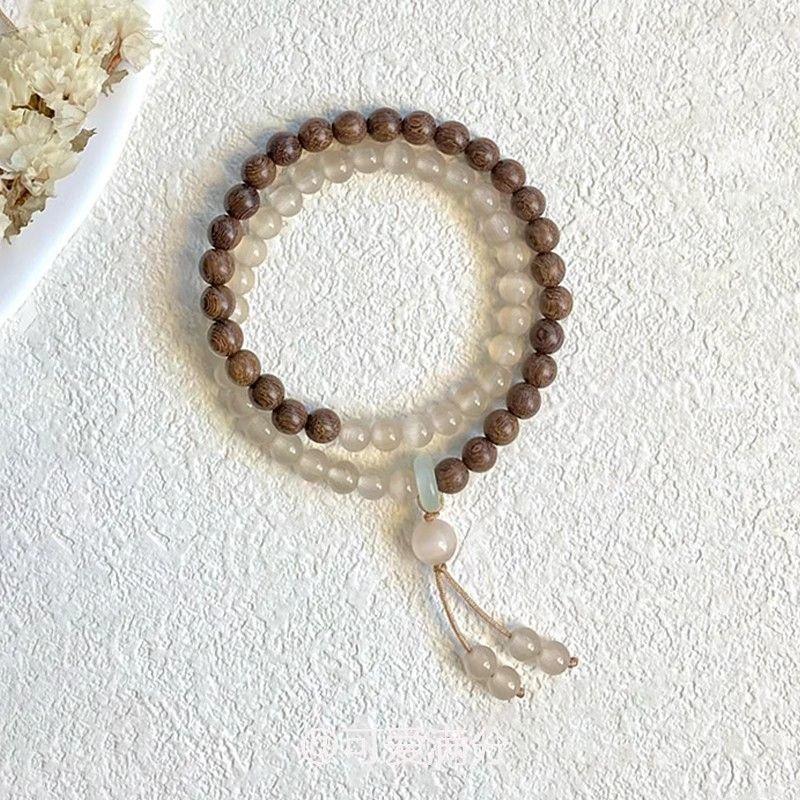 """Сезон Цинцю""" Браслет с двойным кольцом из золотистого шелкового нанму Ретро Лазурное Замороженное Бегущее Кольцо Ювелирные изделия Женские"""