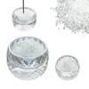 Lastweek Crystal Glass Incense Burner, Incense Holder for Buddhist Altars, Compact and Stylish, Includes 50g Glass Chips, Sparkling (Round)