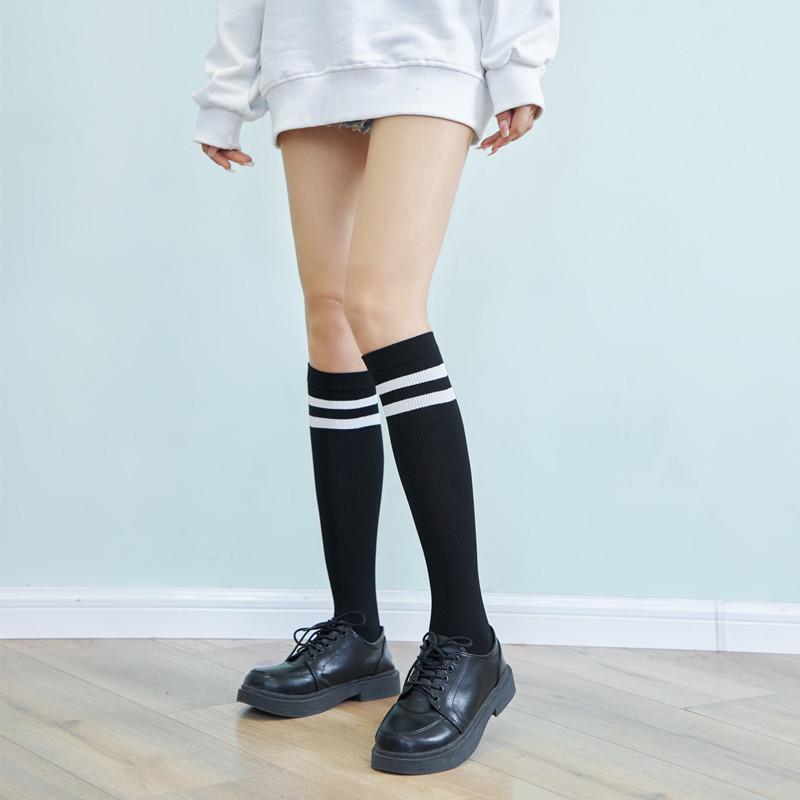 Весенне-осенние микрокомпрессионные утягивающие чулки выше колена для женщин - в японском корейском студенческом стиле, студенческие длинные носки для футбола